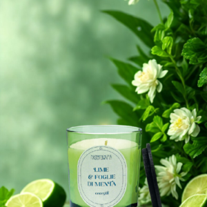 lime e foglie di menta candela