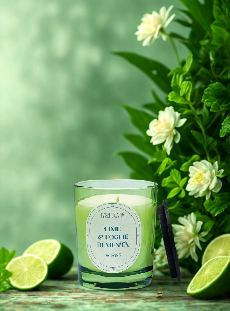 lime e foglie di menta candela