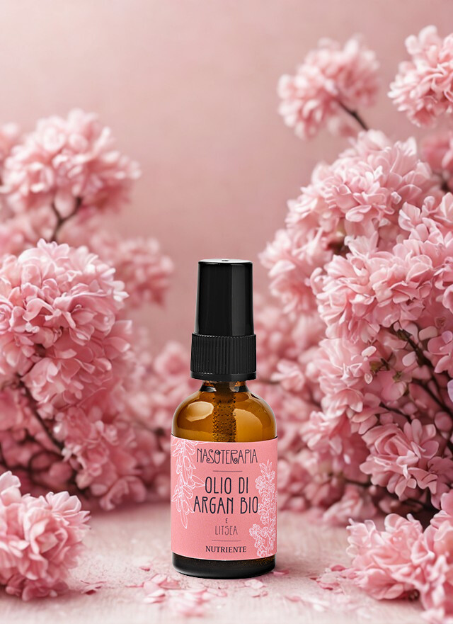 olio di argan bio e olio essenziale di litsea