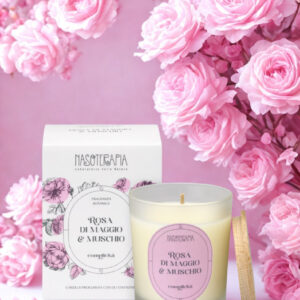 rosa di maggio e muschio candela profumata