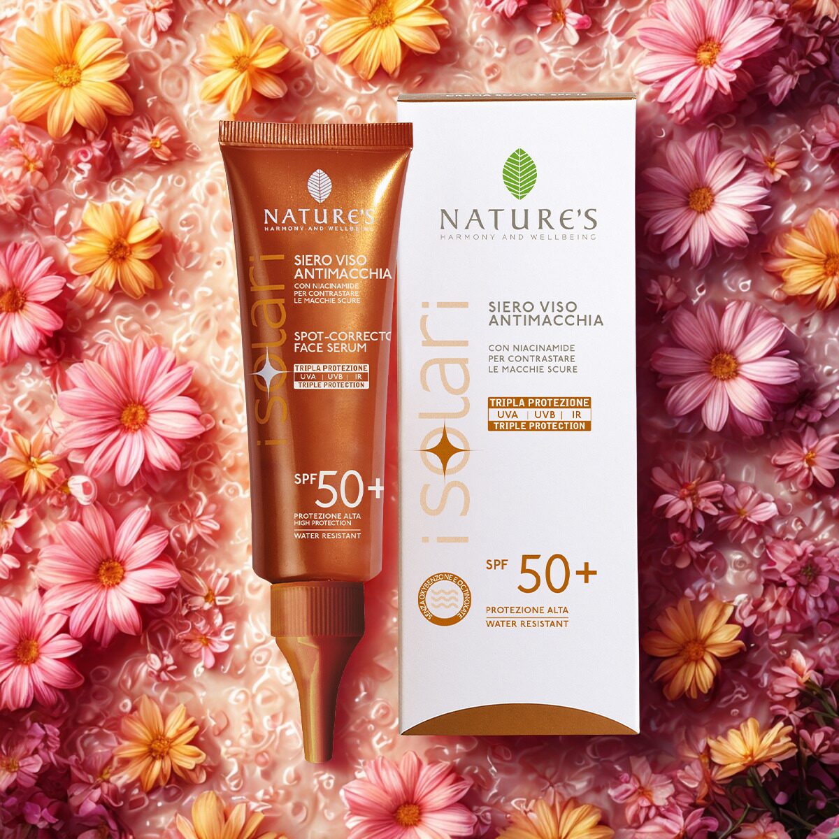 isolari siero viso antimacchia spf 50+